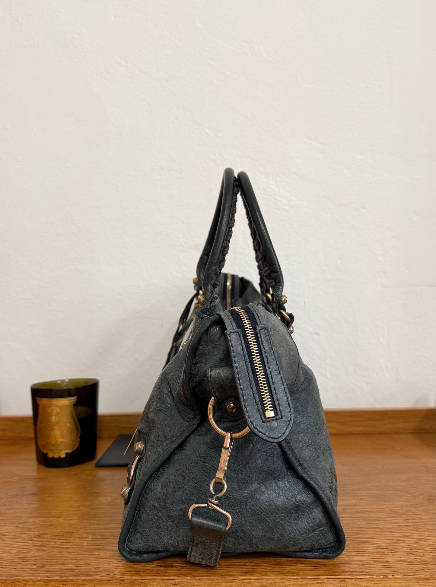 BALENCIAGA CITY BAG GREY-GREEN