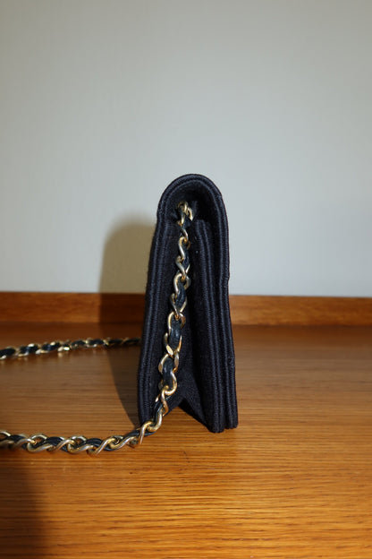 CHANEL BLACK WOC WALLET ON CHAIN