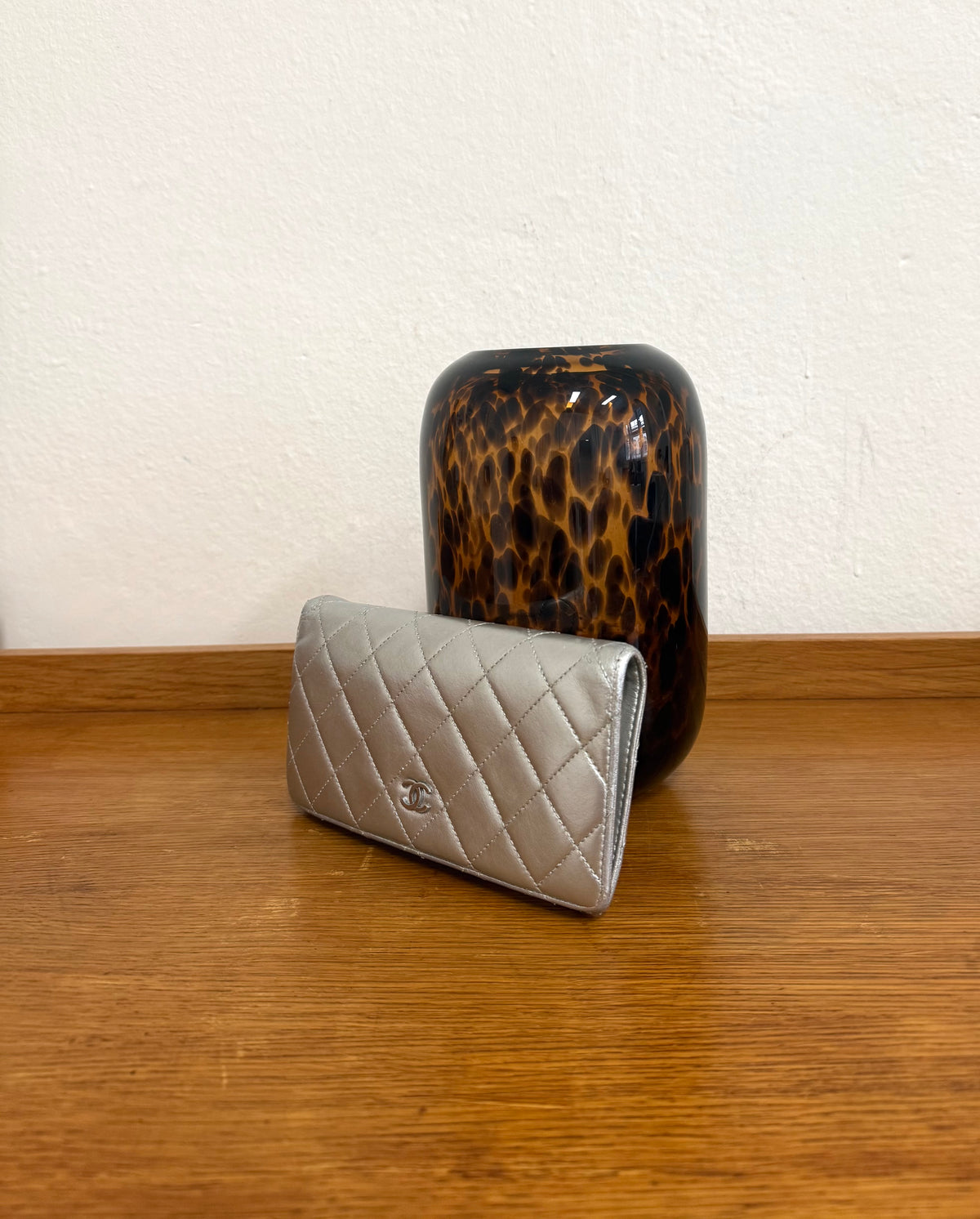 CHANEL WALLET QUILTED SILVER