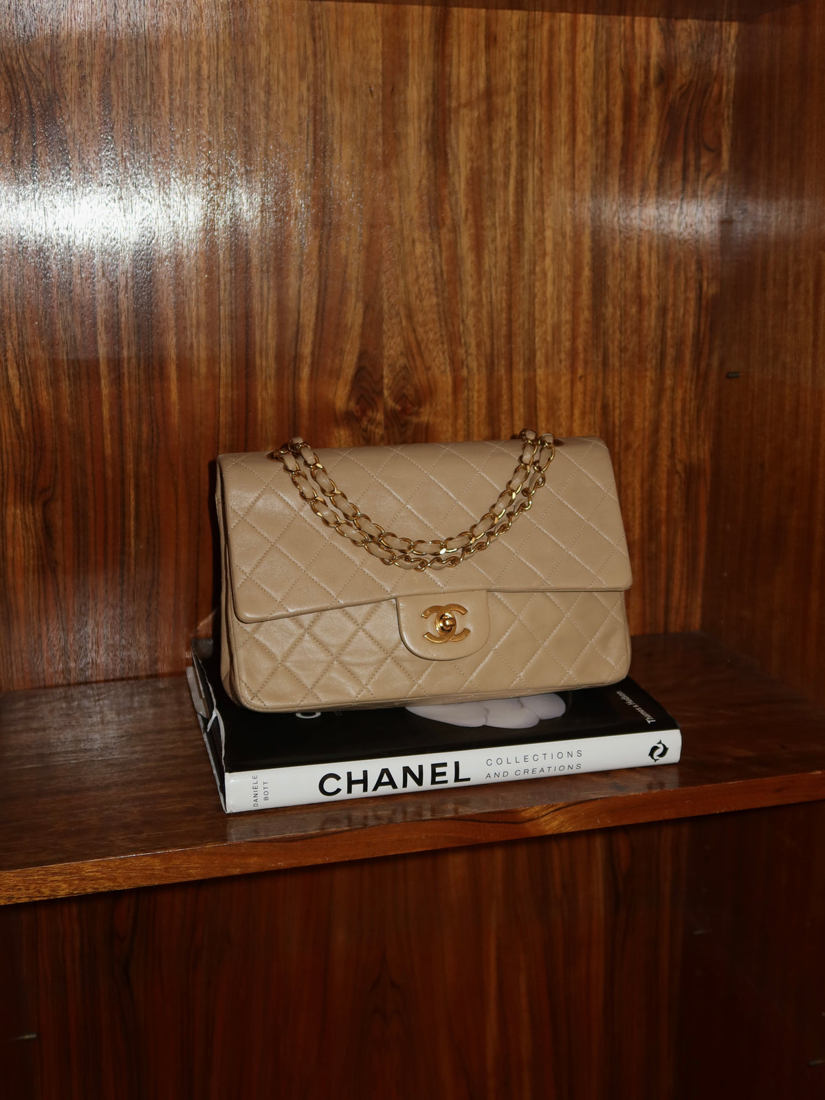 Chanel Classic Double Flap Bag Medium Beige 24K Gold HW