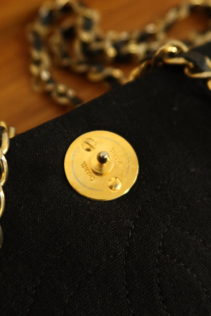 CHANEL BLACK WOC WALLET ON CHAIN