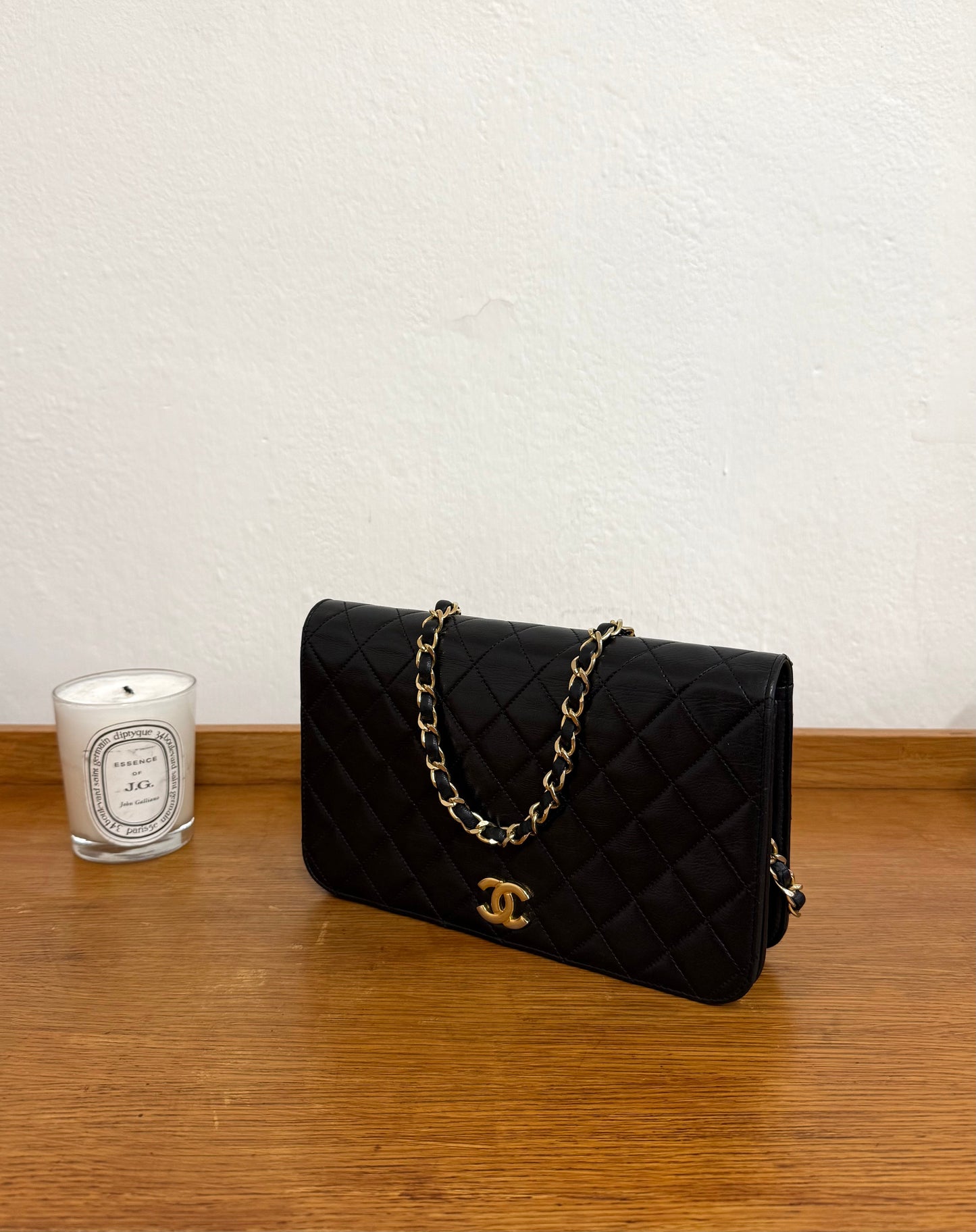 CHANEL FULL FLAP LAMBSKIN BLACK