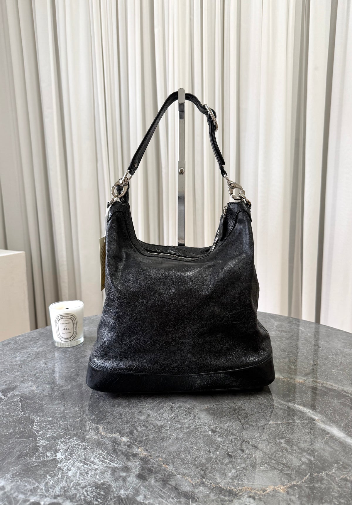Celine Triomphe Hobo Bag Black