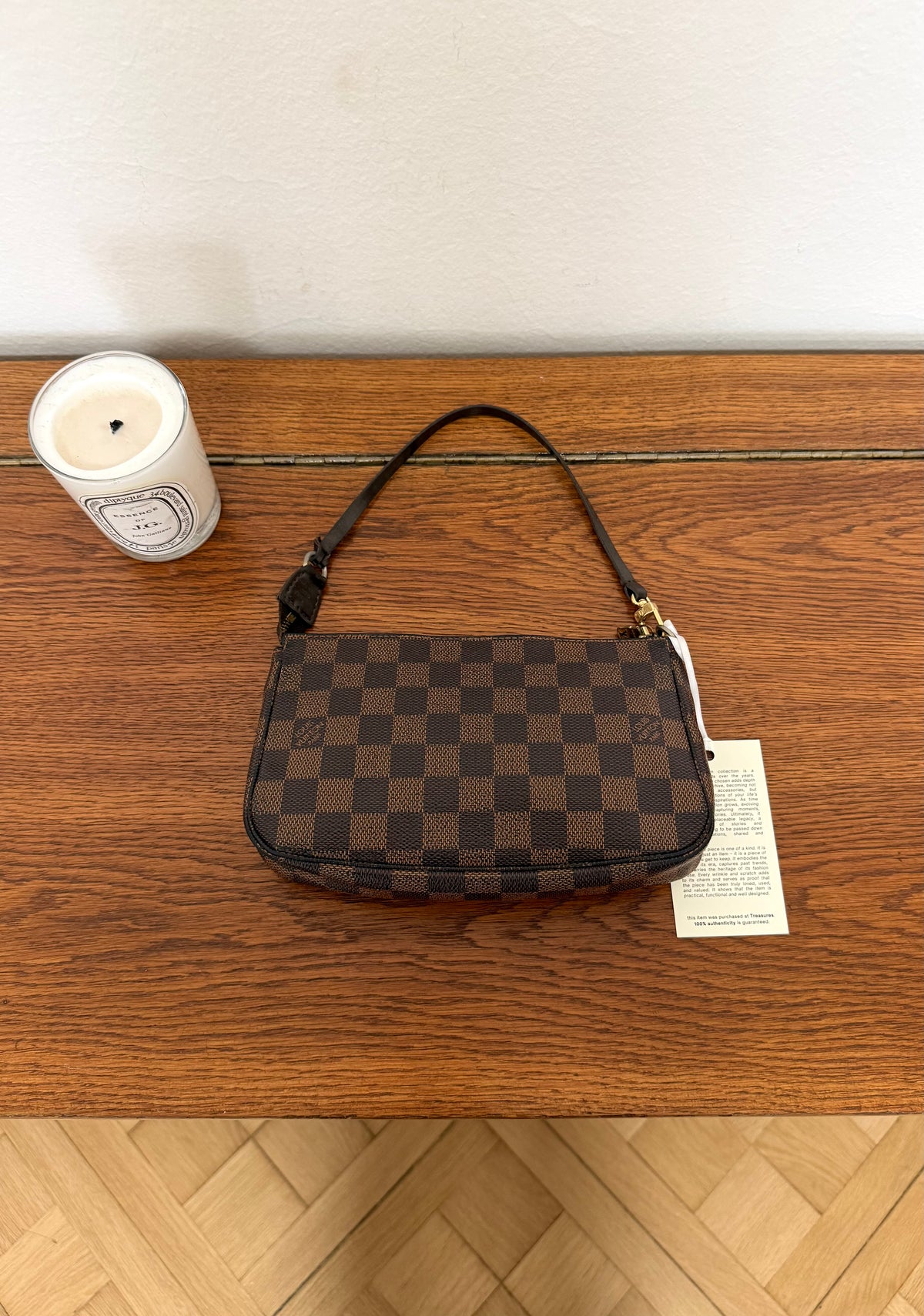 LV Pochette Damier Ebene Canvas