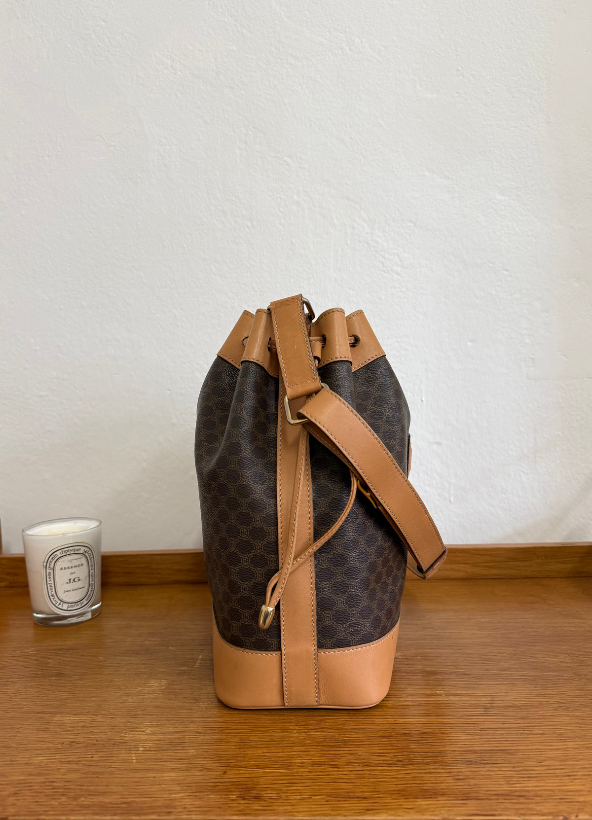 CELINE MACADAM BUCKET BAG & POUCH