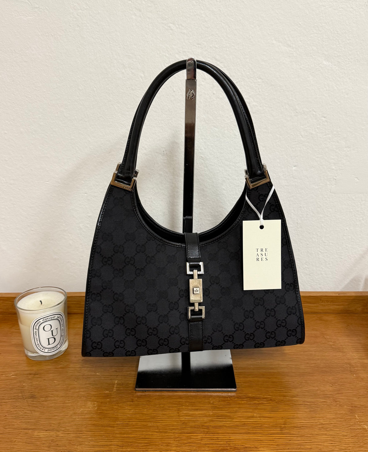 GUCCI JACKIE GG MONOGRAM BLACK BAG