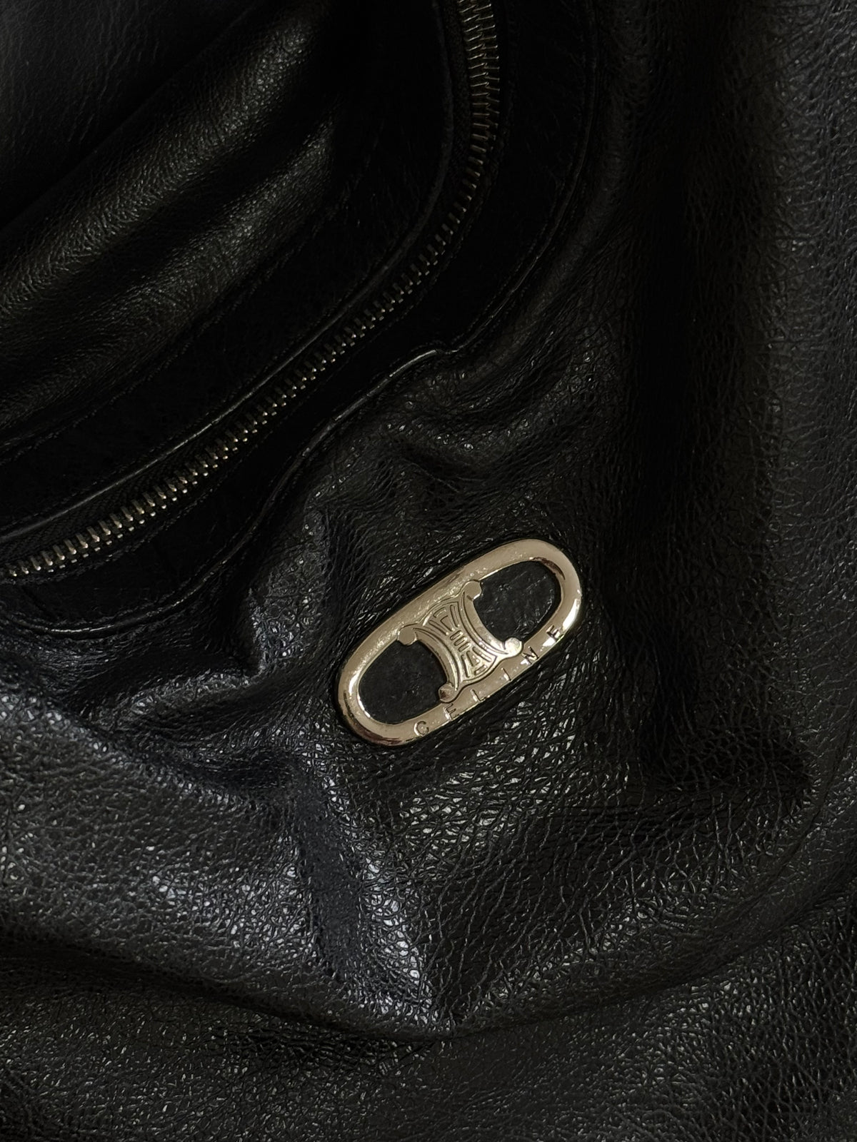 Celine Triomphe Hobo Bag Black