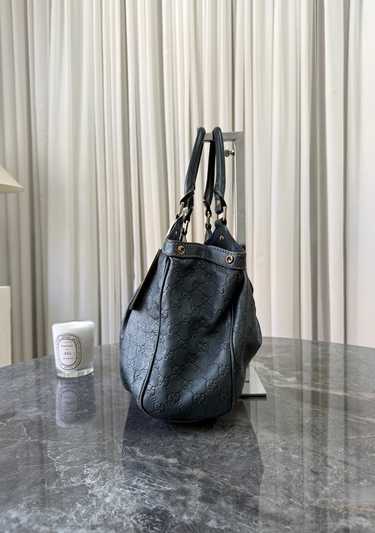 Gucci Sukey tote ze zelenošedé Guccissima kůže, foto 7