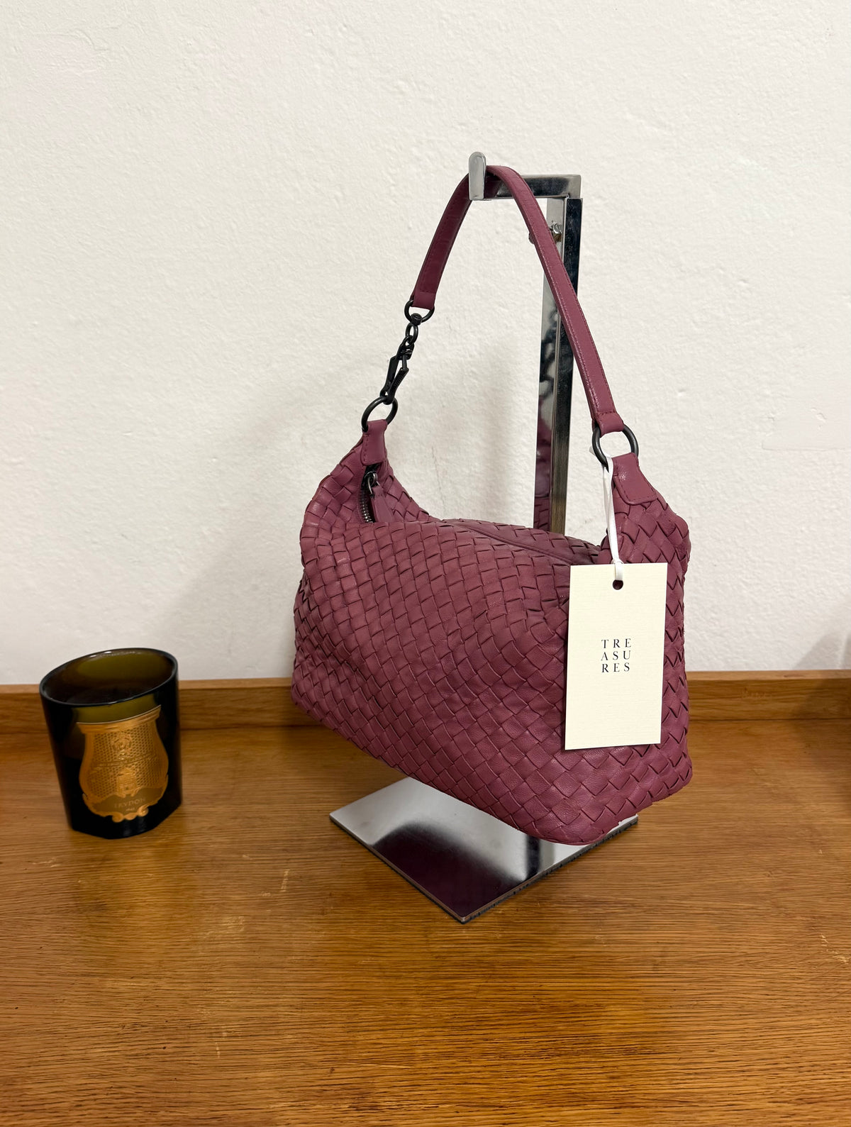 BOTTEGA VENETA INTRECCIATO SHOULDER BAG PINK