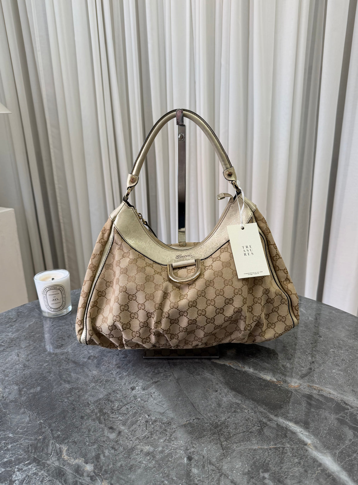 Gucci GG Monogram Abbey D Ring Shoulder Bag