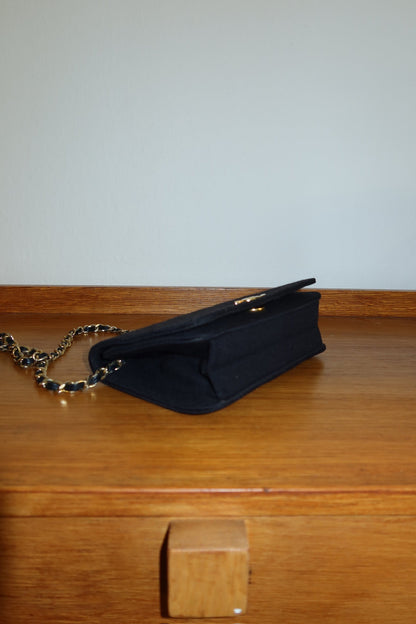 CHANEL BLACK WOC WALLET ON CHAIN