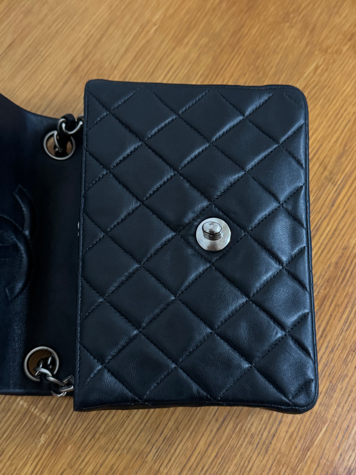 CHANEL SILVER HW RECTANGULAR FLAP BAG