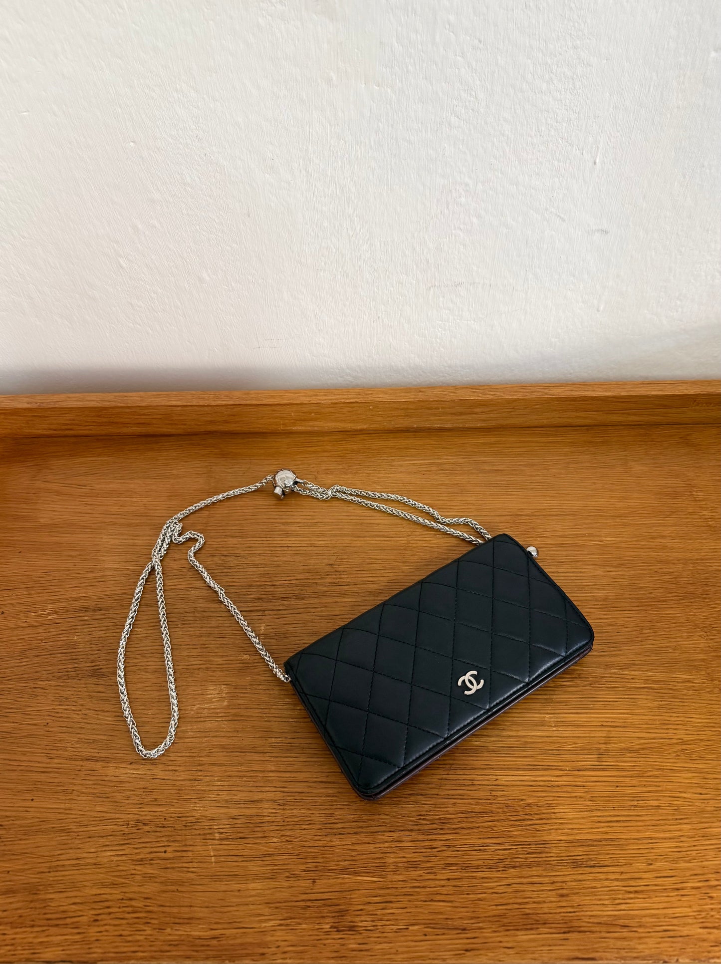 CHANEL CLASSIC LONG WALLET LAMBSKIN BLACK