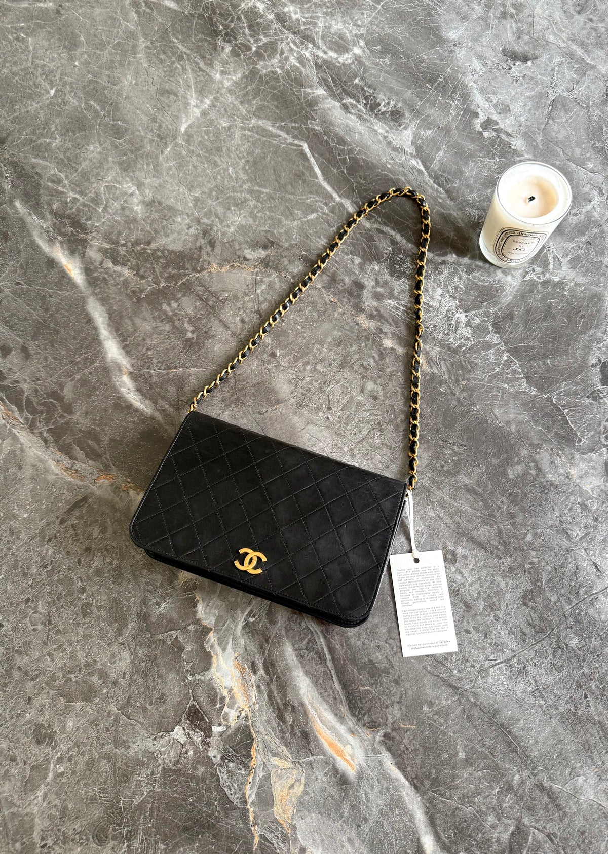 Chanel Full Flap Bag Lambskin Black 24K Gold HW