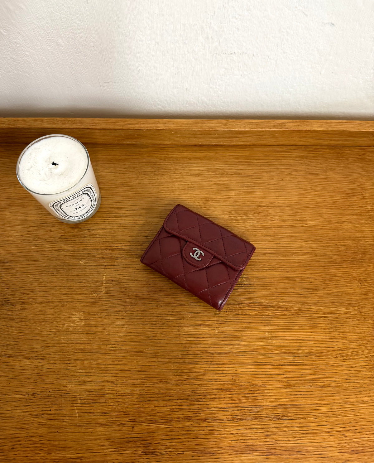 Chanel Matelassé mini peněženka z burgundy jehněčí kůže, foto 8