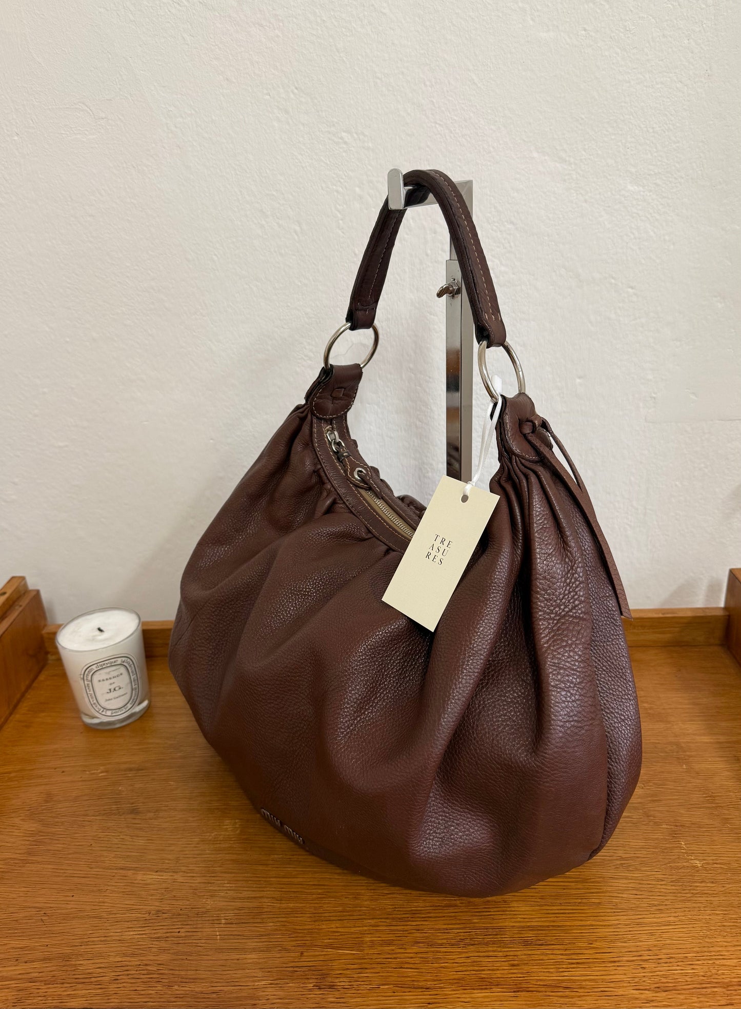MIU MIU HOBO SHOULDER BAG BROWN