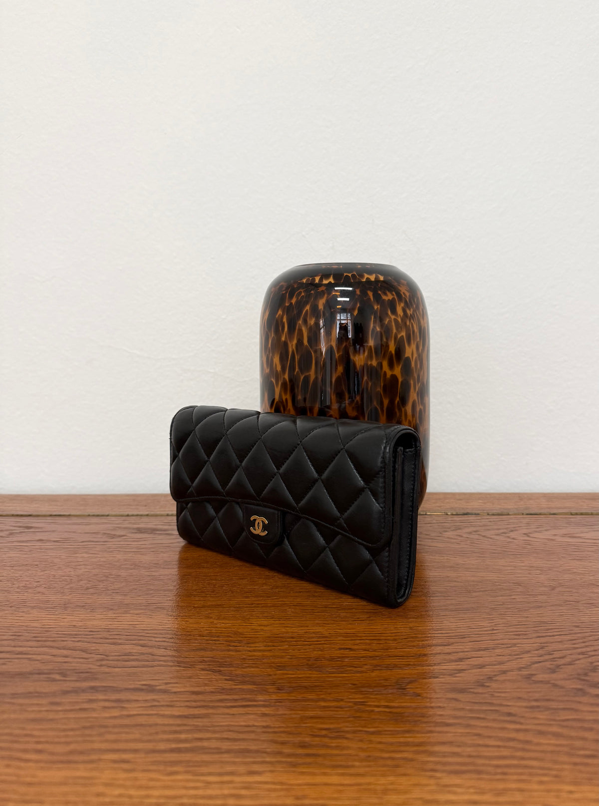 Chanel Large Classic Wallet Lambskin Gold HW