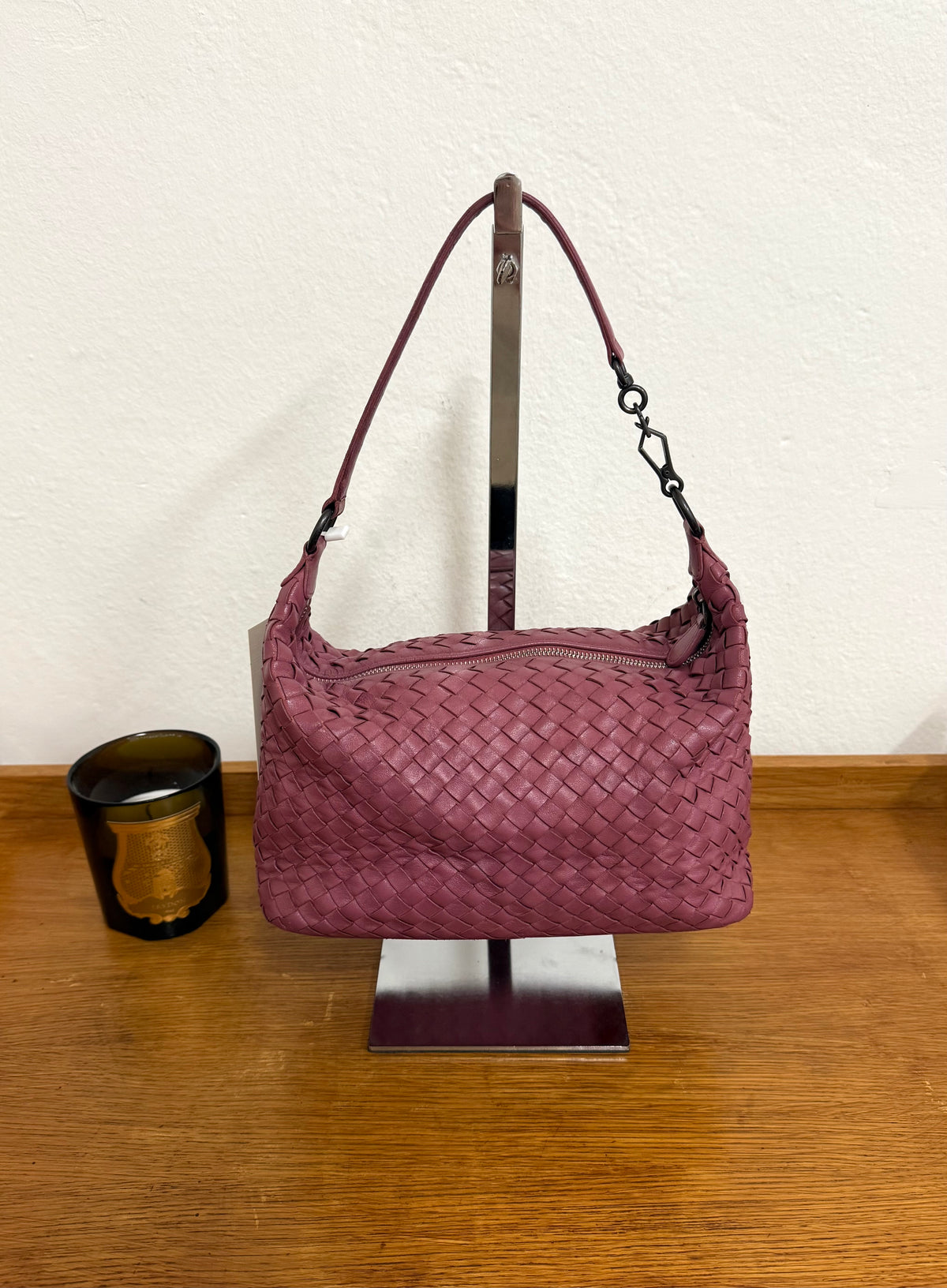 BOTTEGA VENETA INTRECCIATO SHOULDER BAG PINK