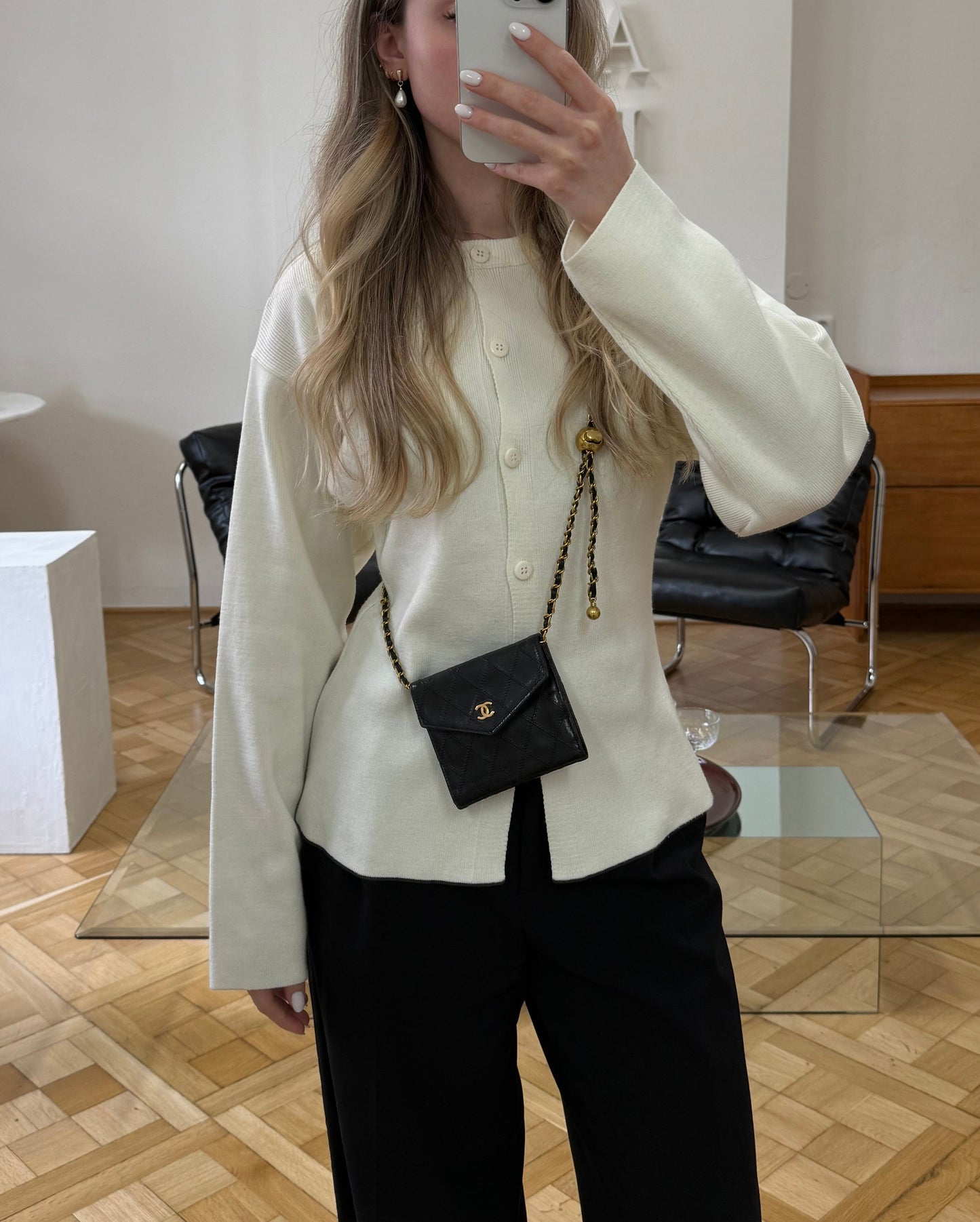 CHANEL LAMBSKIN DOUBLE SIDED WALLET