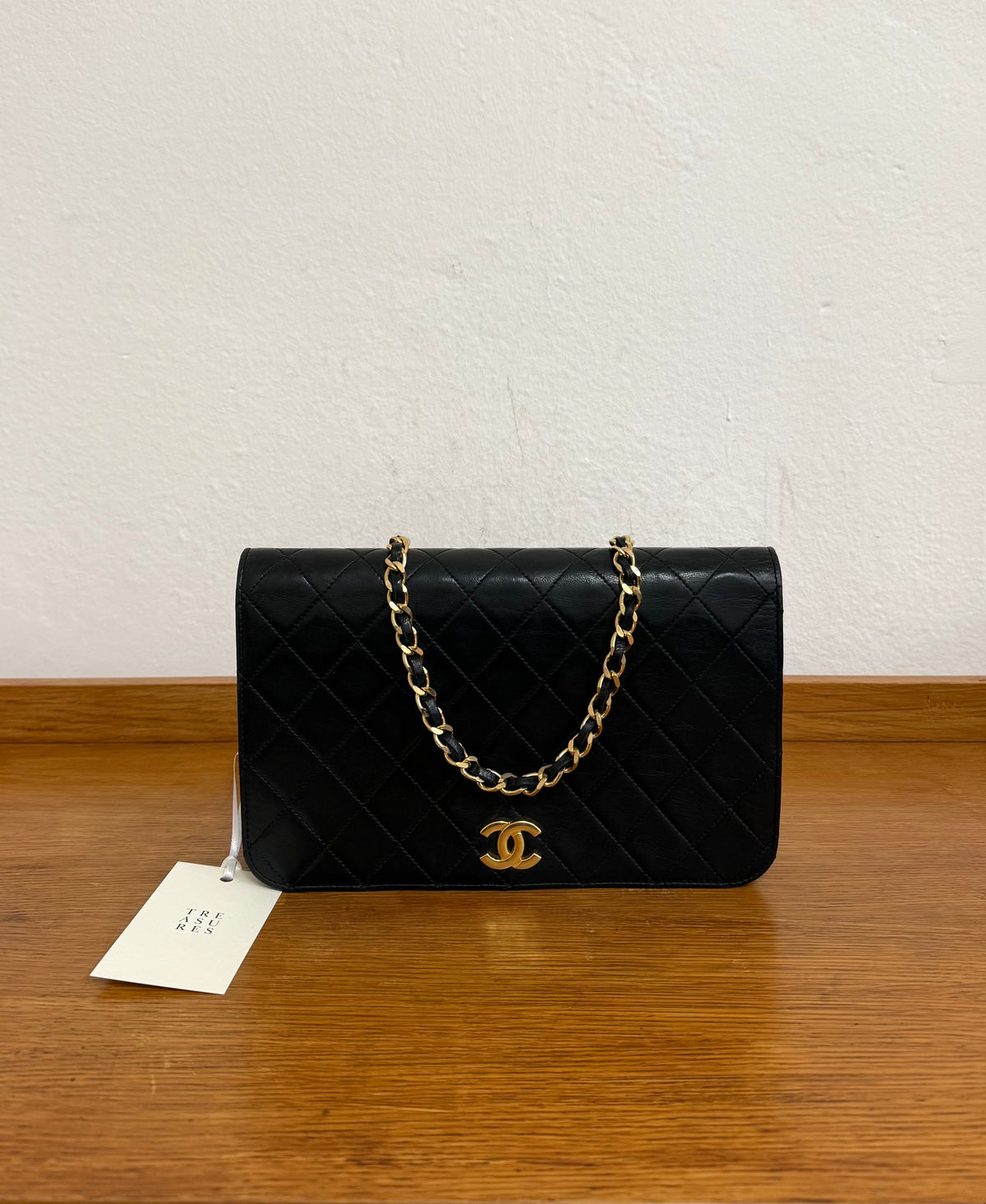 CHANEL FULL FLAP LAMBSKIN BLACK