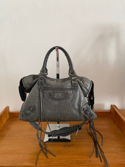 BALENCIAGA CITY BAG IN DARK GREY