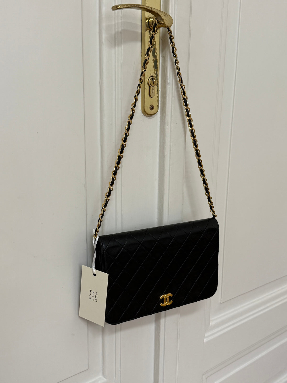CHANEL FULL FLAP LAMBSKIN BLACK