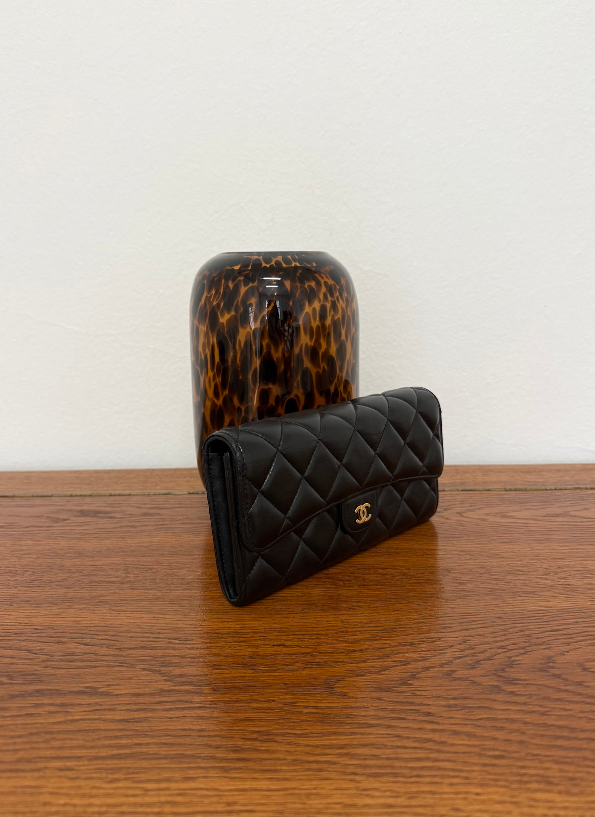 Chanel Large Classic Wallet Lambskin Gold HW