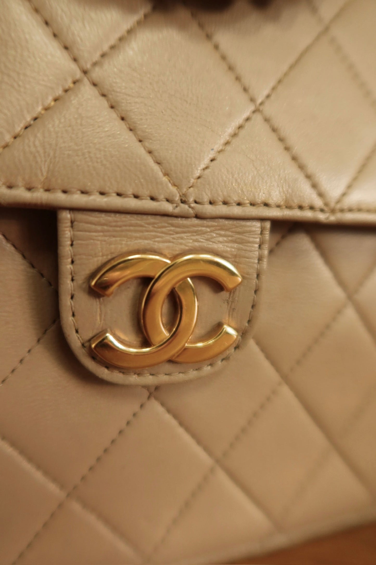 CHANEL MOCHA LAMBSKIN SINGLE FLAP BAG