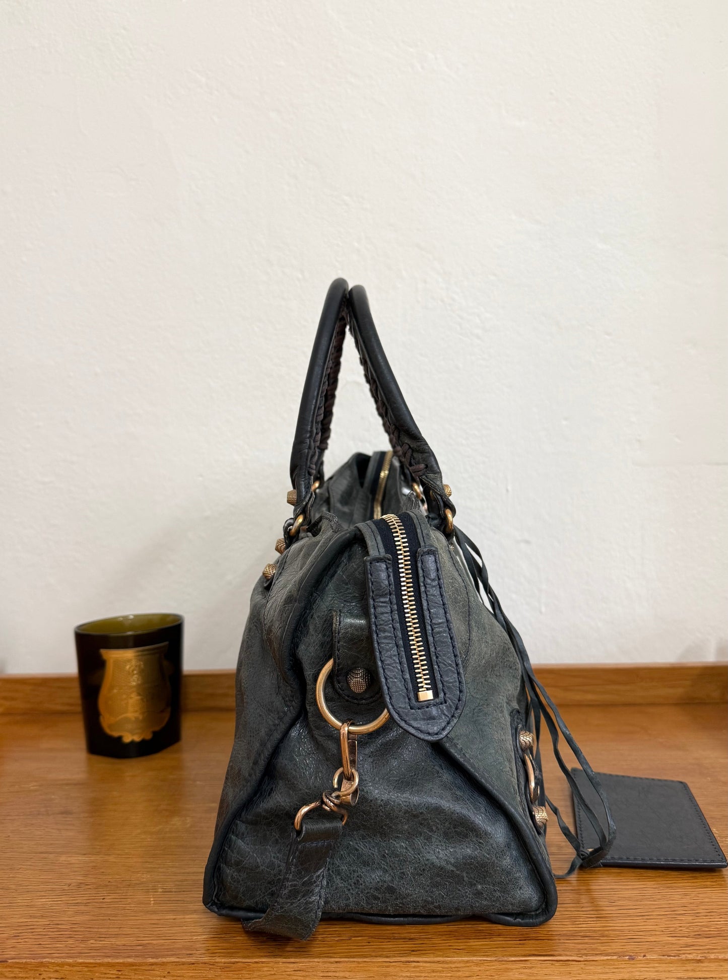BALENCIAGA CITY BAG GREY-GREEN