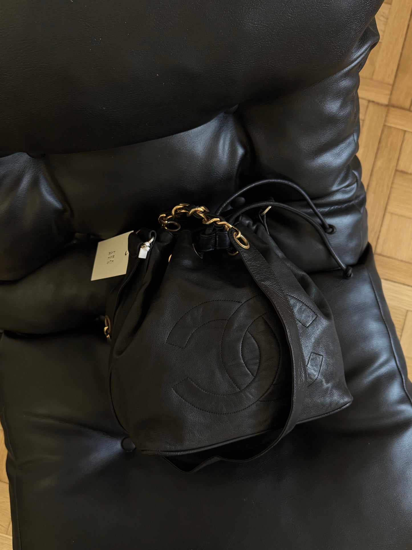 CHANEL BUCKET BAG CC LOGO & POUCH
