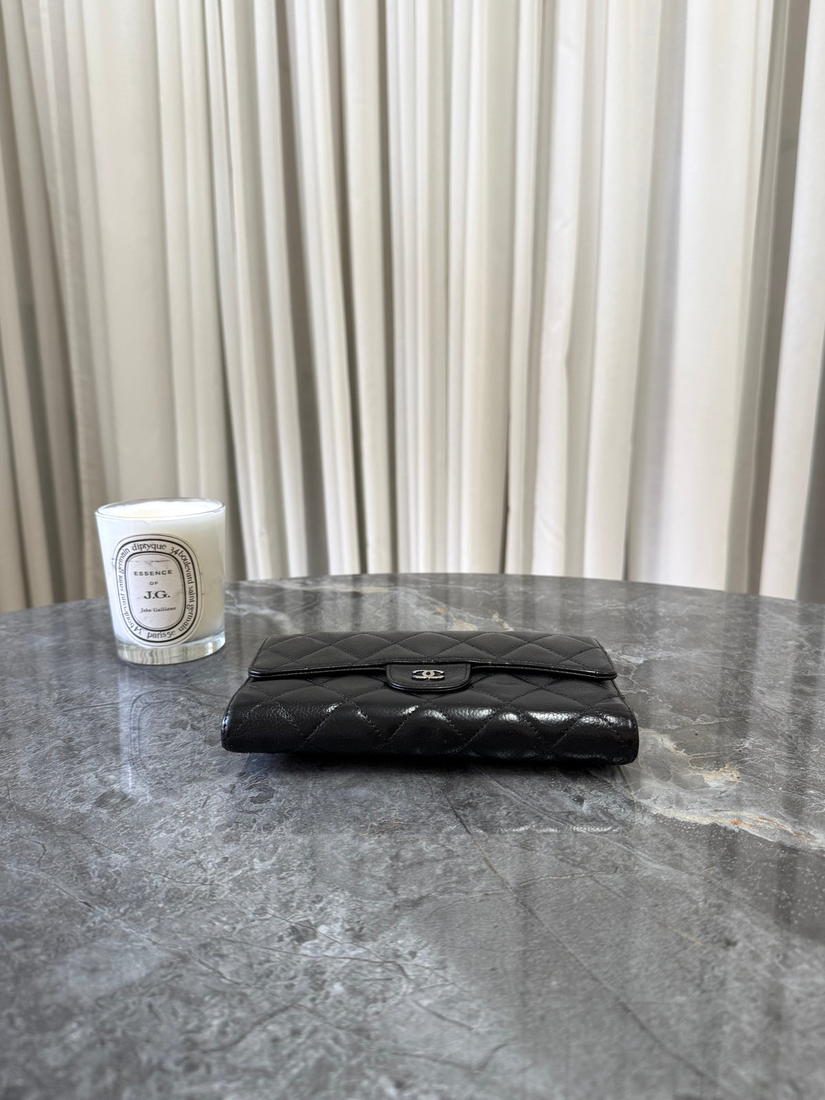 Chanel Classic Long Wallet z černé caviar kůže se stříbrným hardwarem, foto 5