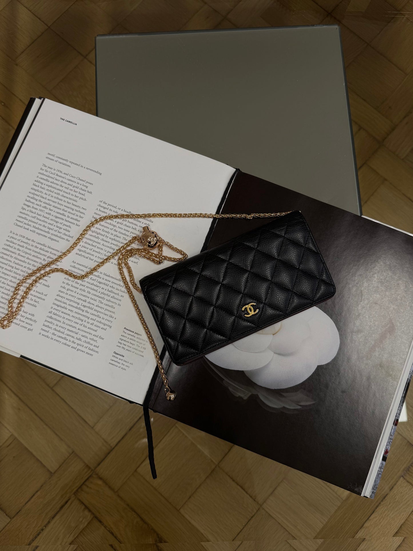 CHANEL CAVIAR LONG WALLET BLACK SERIES 21