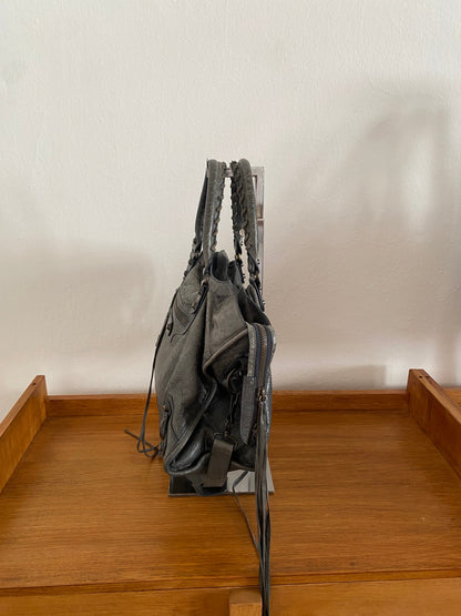 BALENCIAGA CITY BAG IN DARK GREY