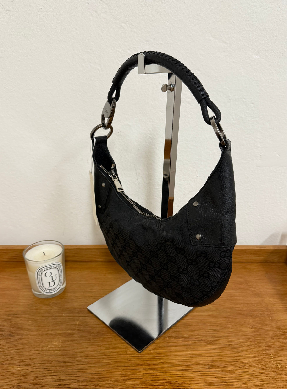 GUCCI GG MONOGRAM HALFMOON BLACK
