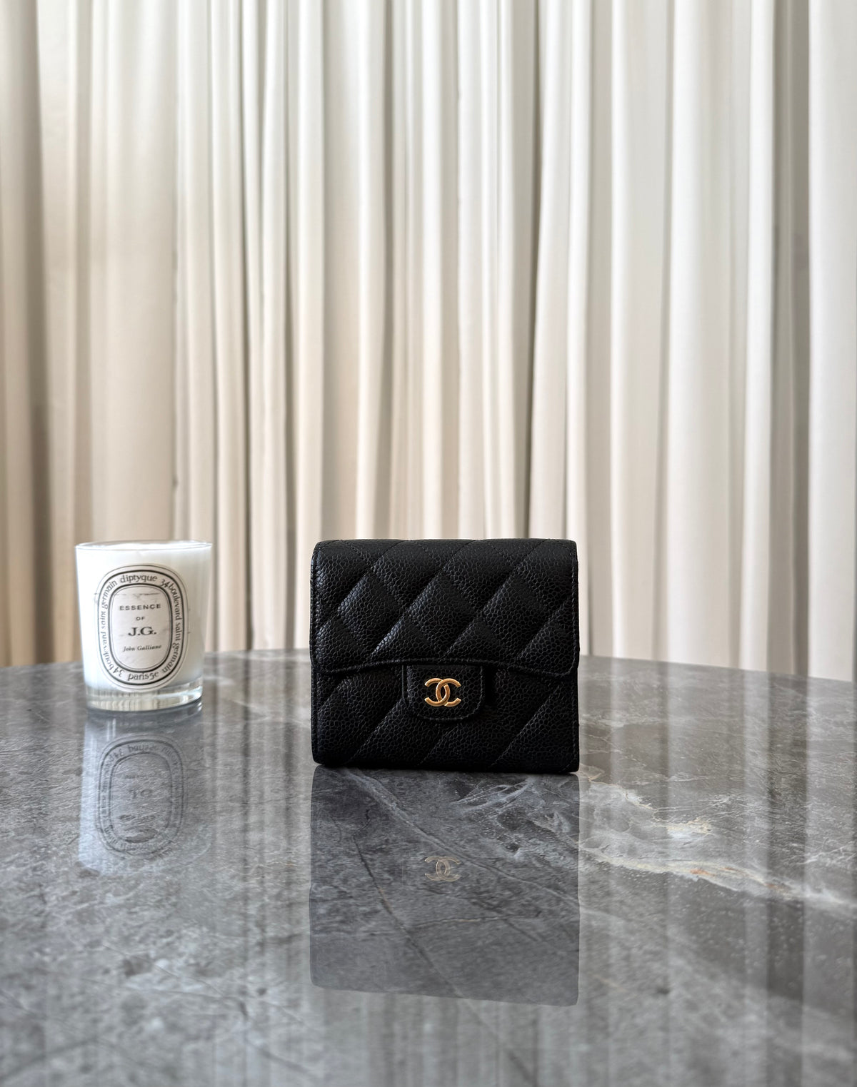 Chanel Caviar Wallet Gold HW Series 24