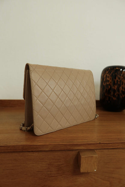 CHANEL MOCHA LAMBSKIN SINGLE FLAP BAG