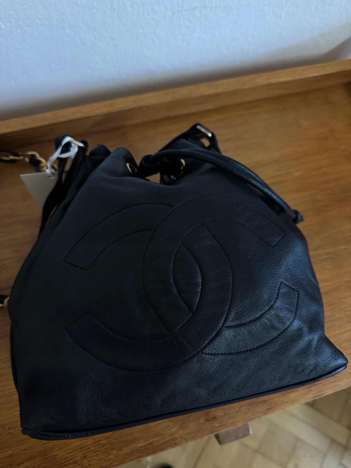CHANEL BUCKET BAG CC LOGO & POUCH