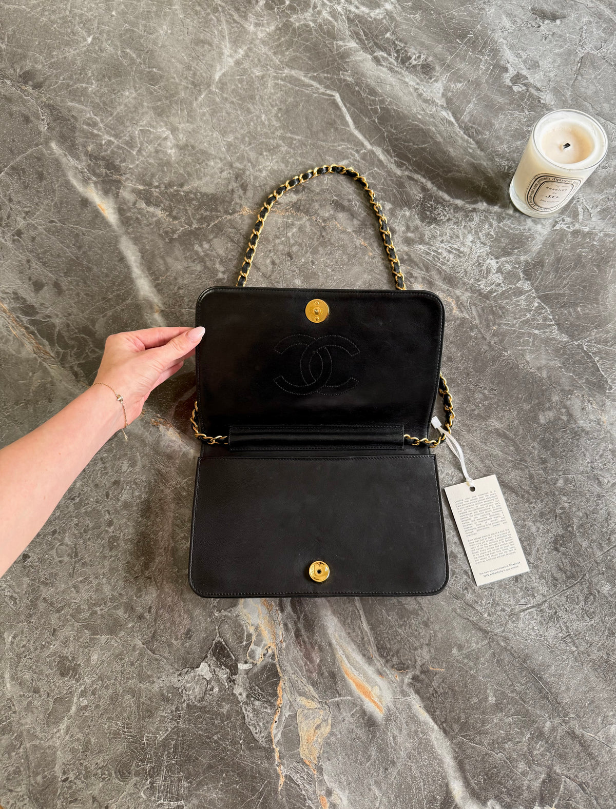 Chanel Full Flap Bag Lambskin Black 24K Gold HW