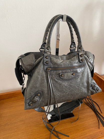 BALENCIAGA CITY BAG IN DARK GREY