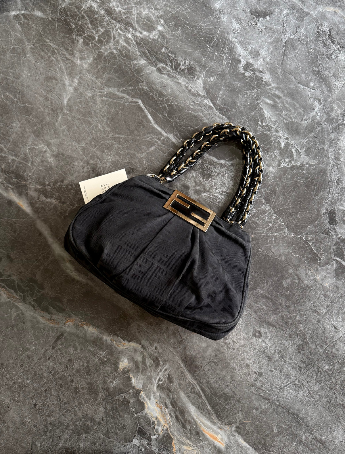 Fendi Mia Zucca Small Shoulder Bag Black