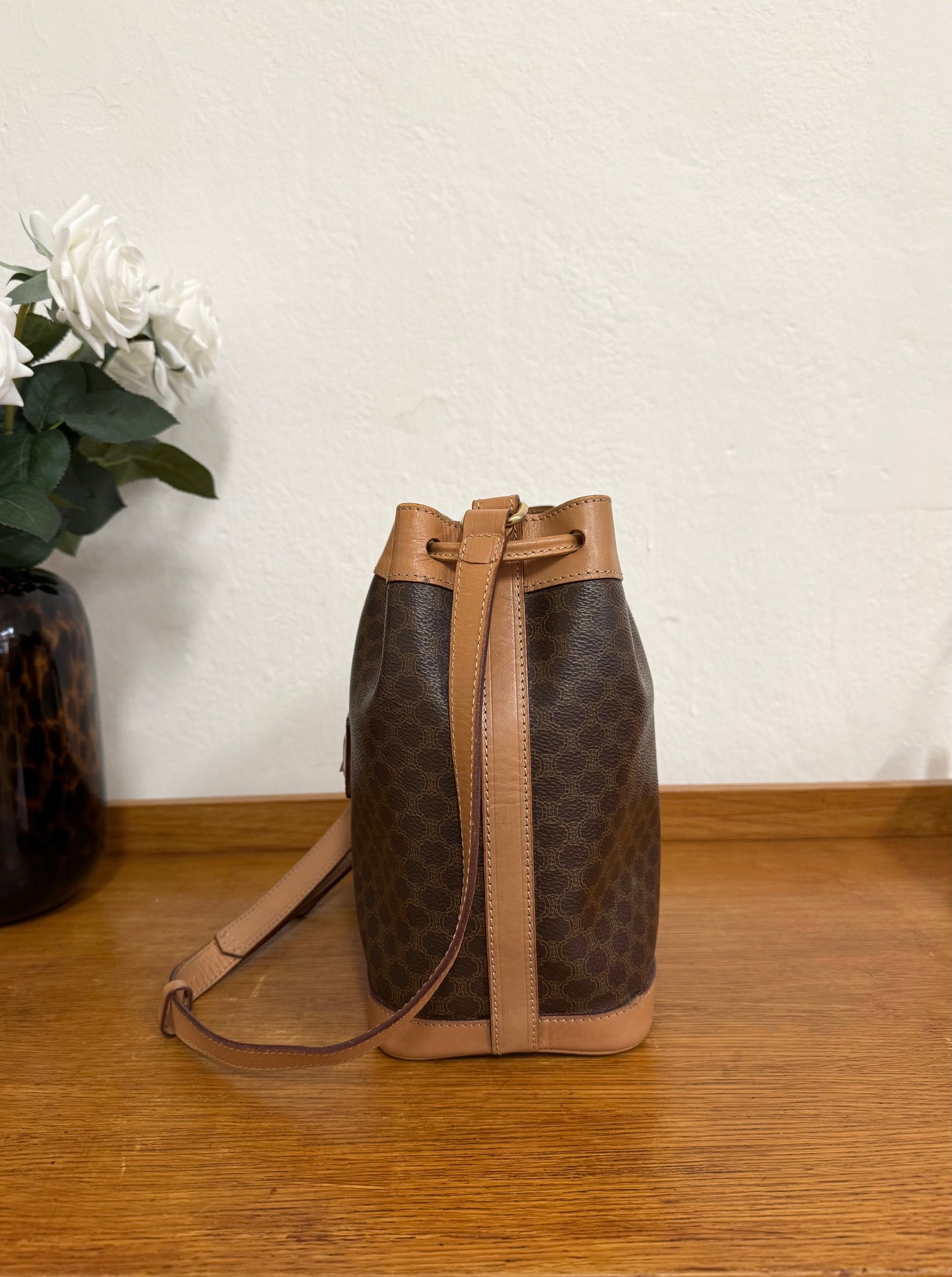 CELINE MACADAM BUCKET BAG & POUCH