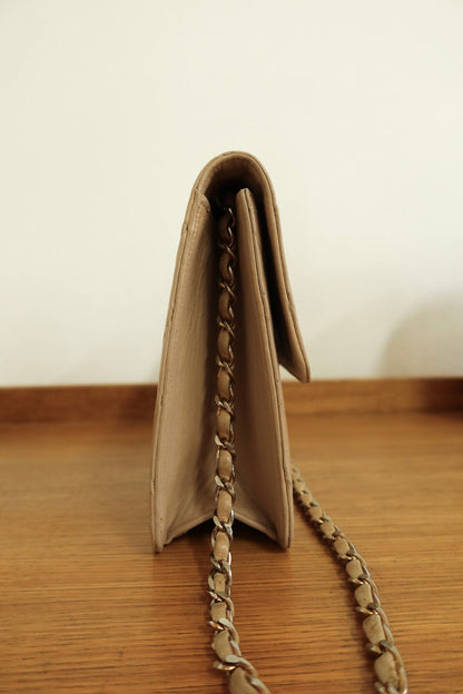 CHANEL MOCHA LAMBSKIN SINGLE FLAP BAG