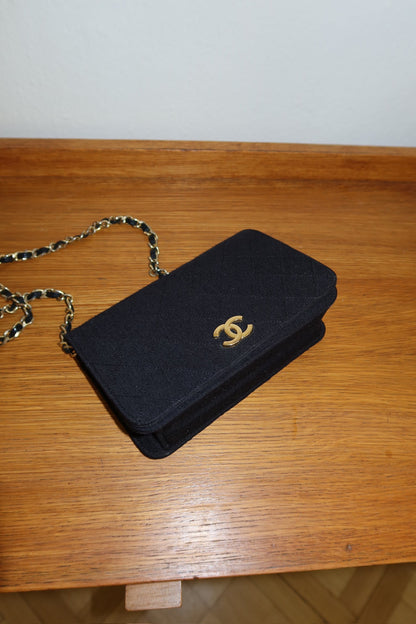 CHANEL BLACK WOC WALLET ON CHAIN
