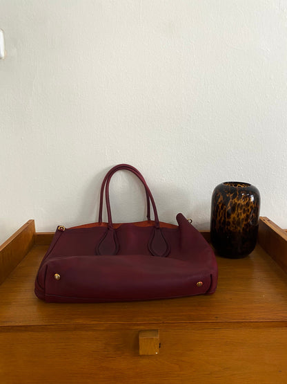 MIU MIU BURGUNDY TOTE BAG
