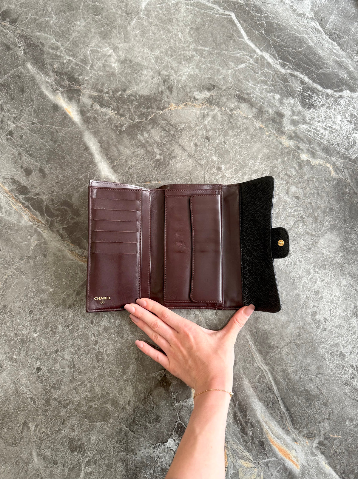 Chanel Caviar Timeless Classic Wallet Gold HW