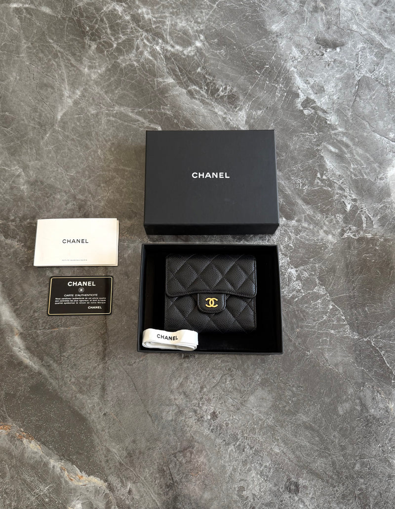 Chanel Caviar Wallet Gold HW Series 24