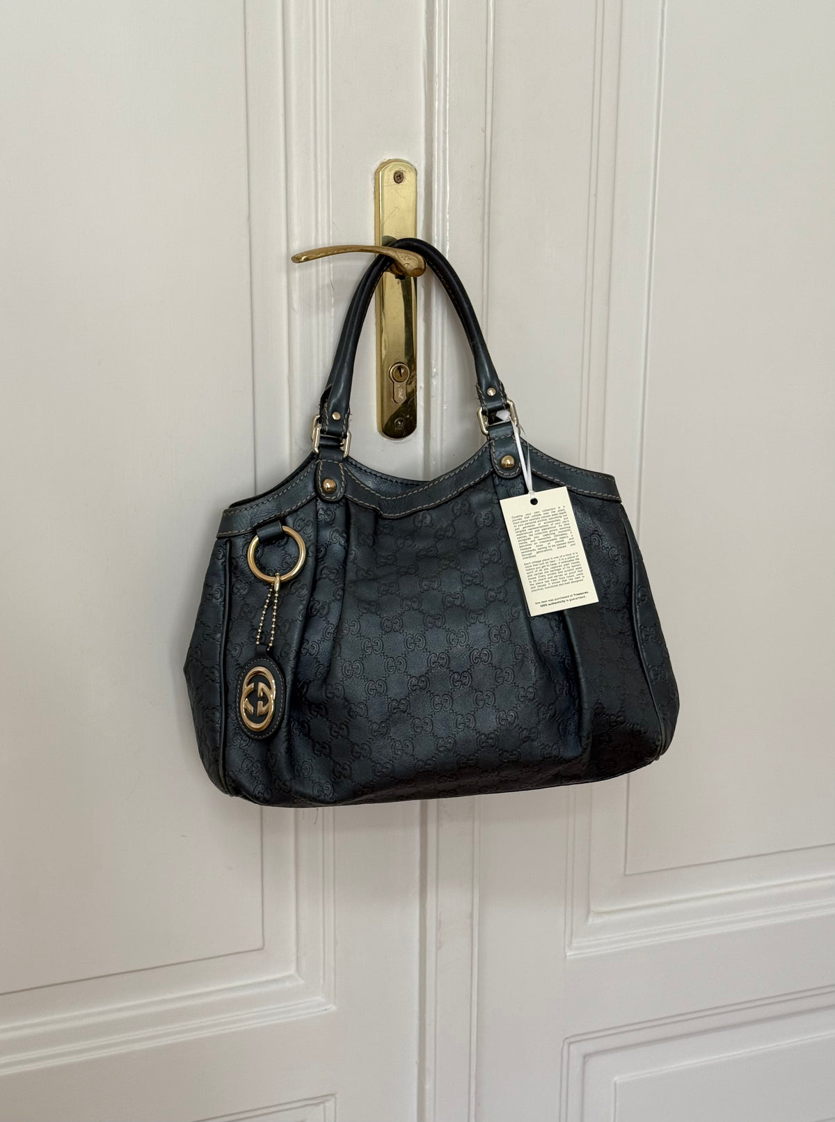 Gucci Sukey tote ze zelenošedé Guccissima kůže, foto 3