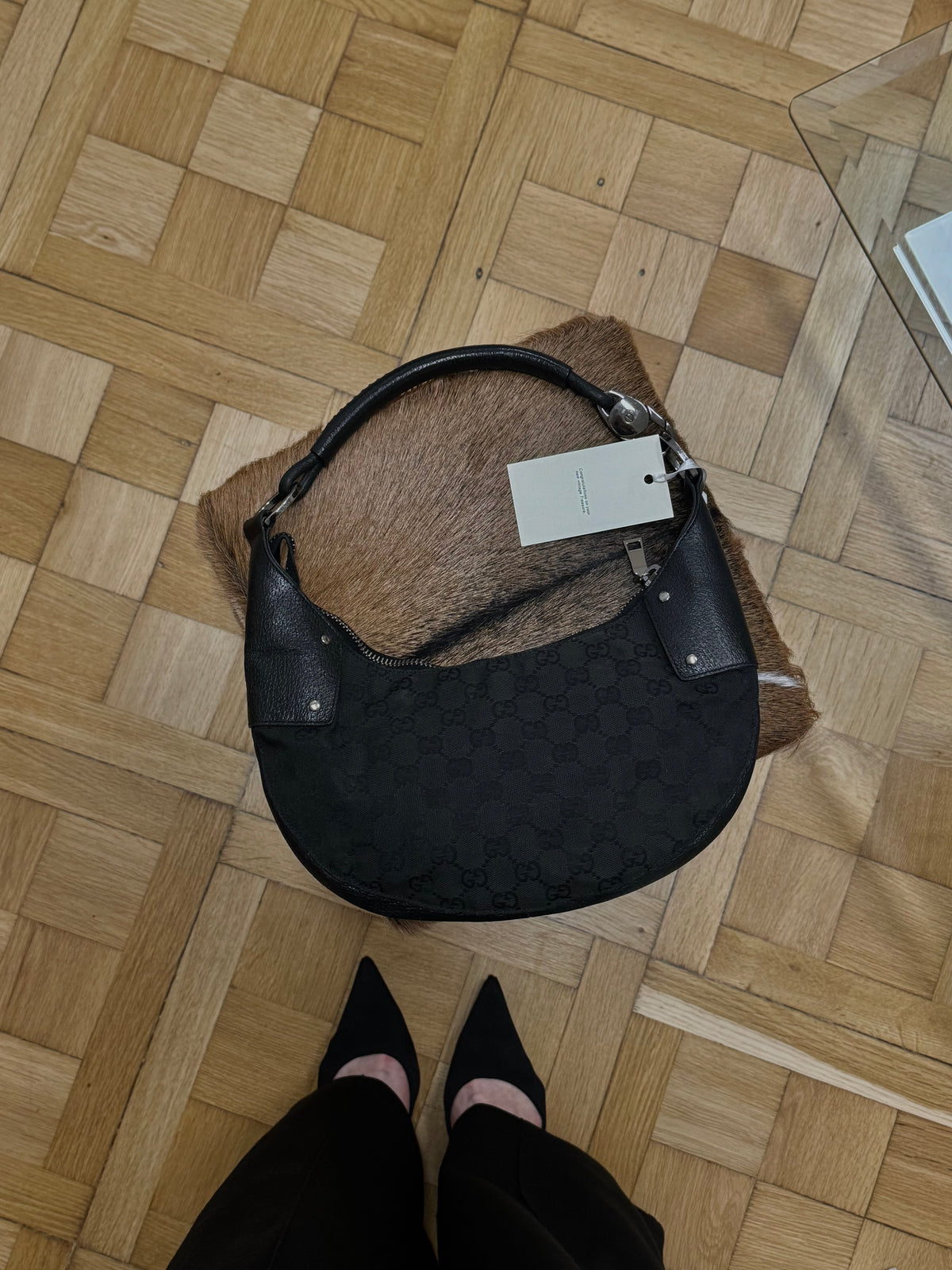 GUCCI GG MONOGRAM HALFMOON BLACK