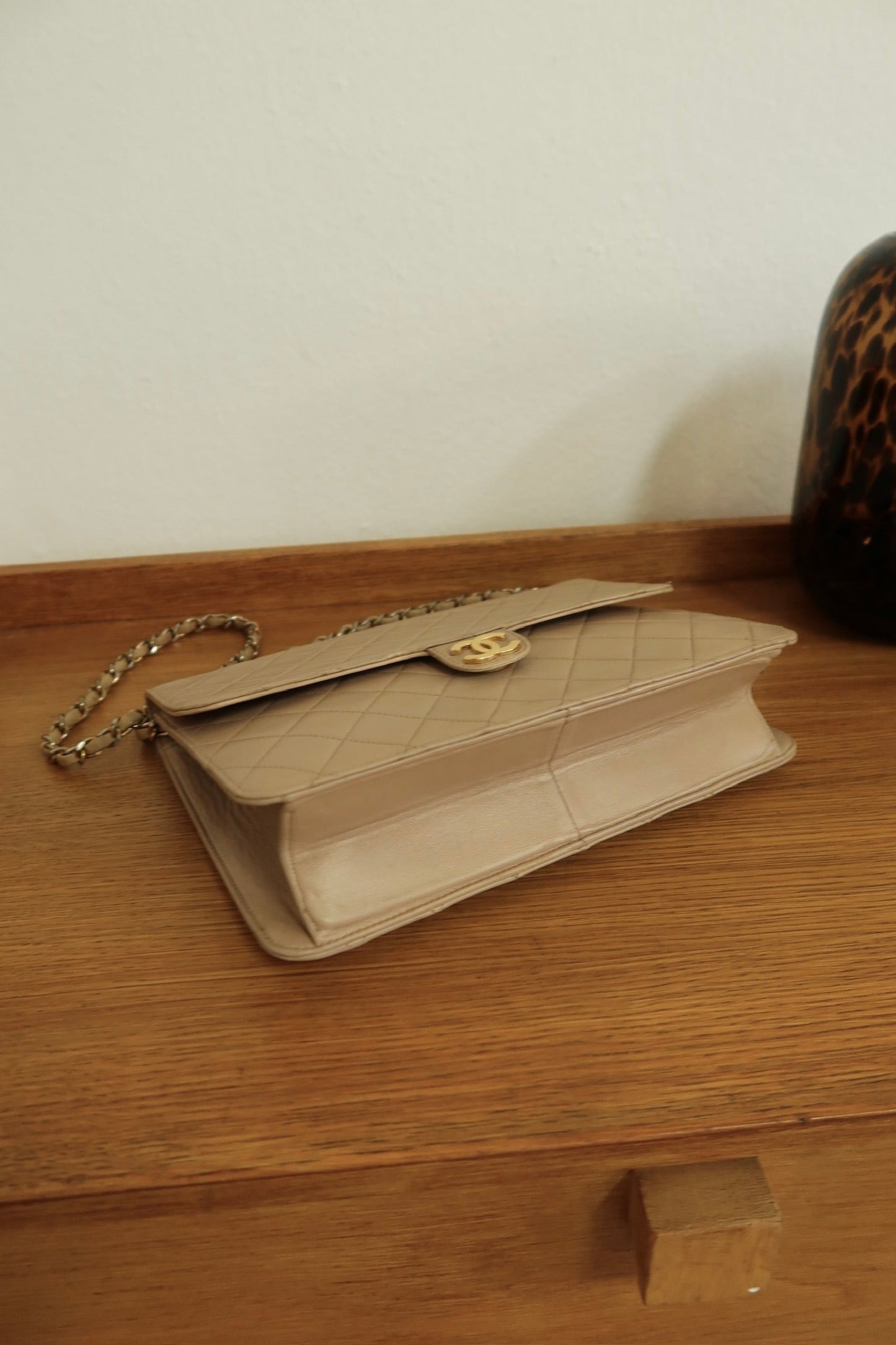 CHANEL MOCHA LAMBSKIN SINGLE FLAP BAG