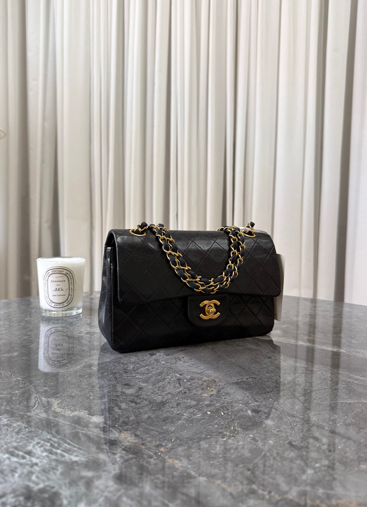 Chanel Classic Double Flap Bag Small Lambskin 24k Gold HW